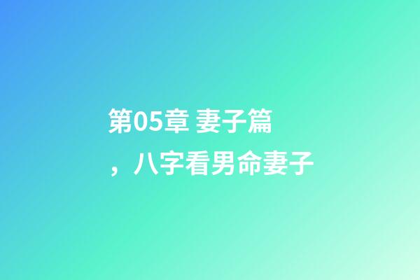 第05章 妻子篇，八字看男命妻子